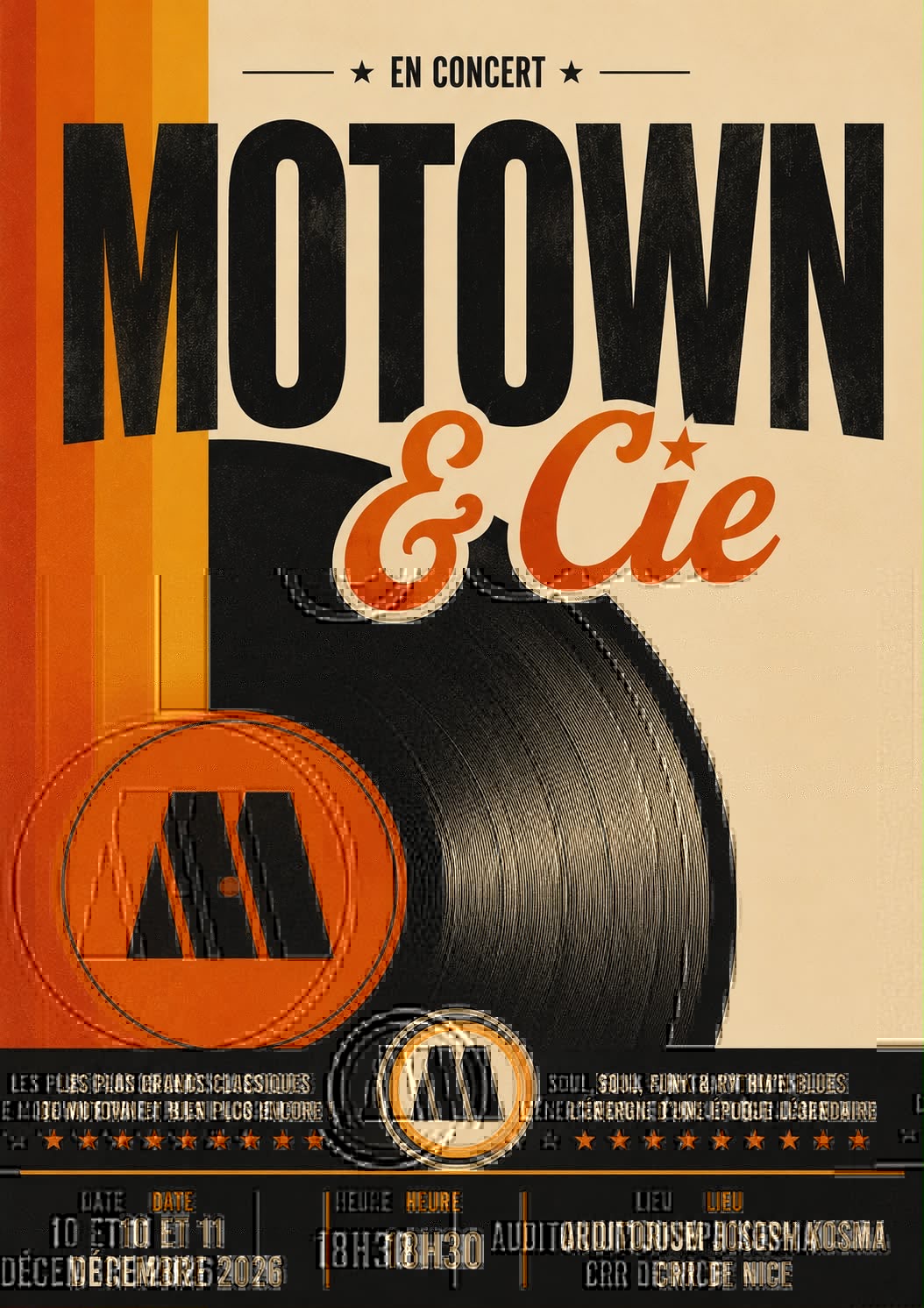 Séance scolaire n°03 "Motown & Cie" Vendredi 11 décembre 2026 à 14h30